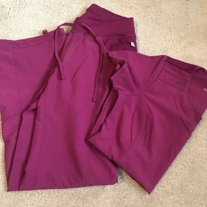 Maroon Scrub Set